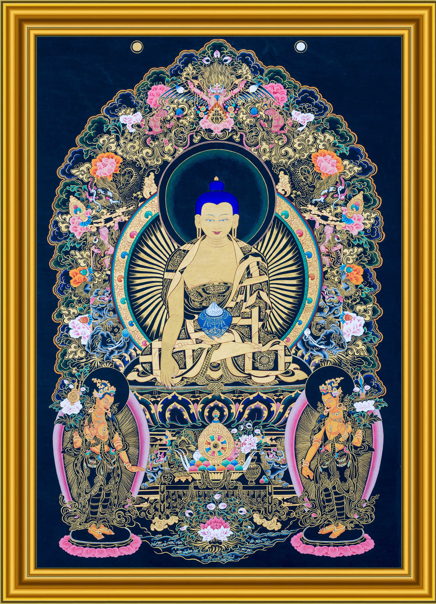 ◇薬師如来（メディスンブッダ）像◇仏教 チベット-AAA - 美術、工芸品