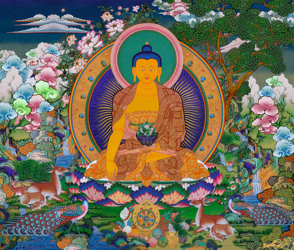5 Feet Buddha with Animals (10 Feet with silk mount)
