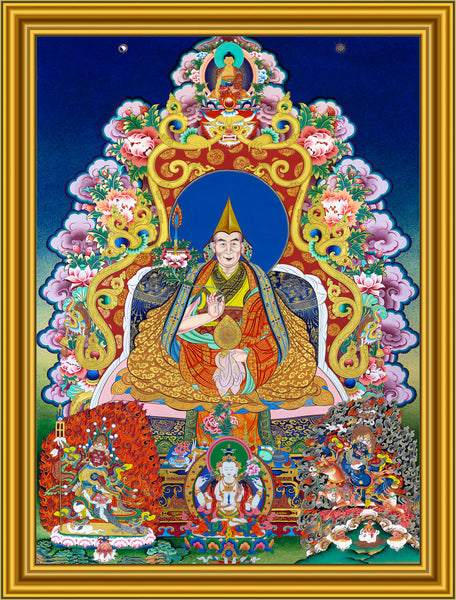 His Holiness 14th Dalai  Lama with Nechung and Palden Lhamo