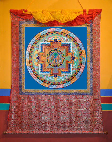 4-5 Feet Medicine Buddha Mandala (8-10 Feet with silk mount)