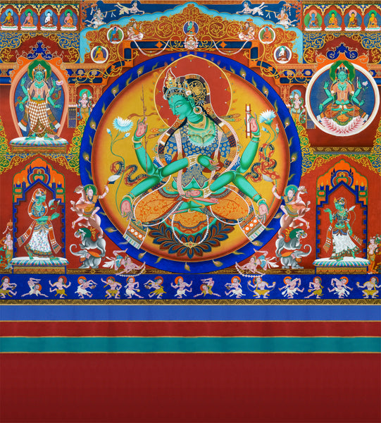 4-5 Feet Alchi Tara in Celestial Abode (8-10 Feet with silk mount)