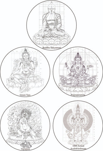 Buddha, Tara, Prajnaparamita, Vajrapani, 1000 Armed Avalokiteshwara Drawing Course