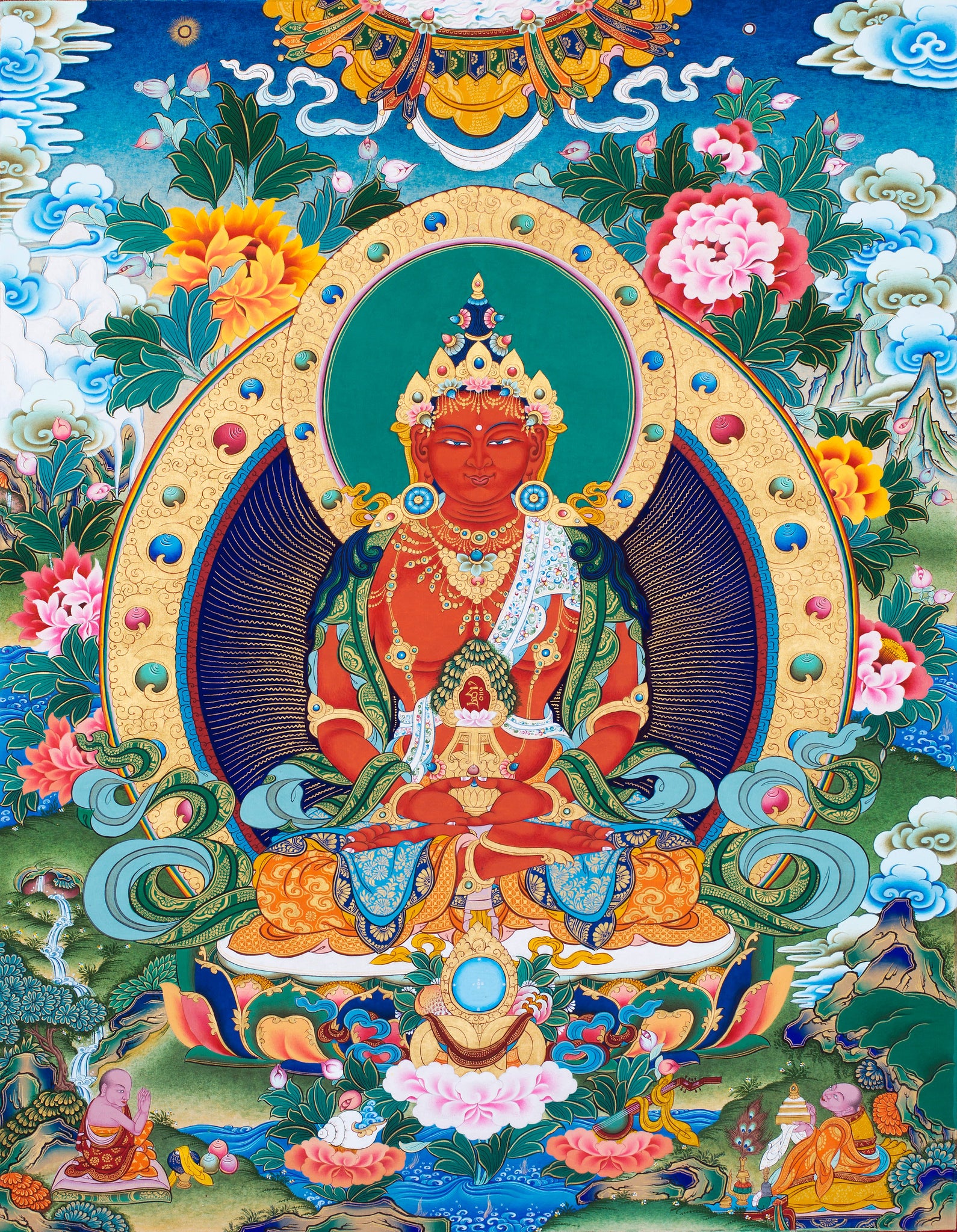 チベットの仏画 阿弥陀如来 手描き | marketingparafotografos.com.br