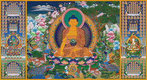 5 x 9 Feet Temple Buddha with Taras