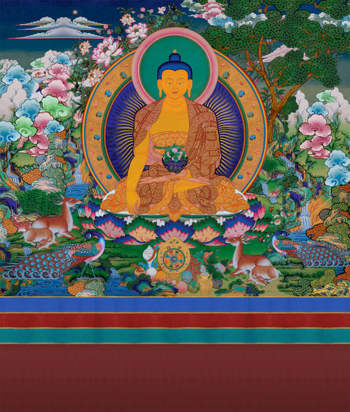 4-5 Feet Buddha with Animals (8-10 Feet with silk mount)