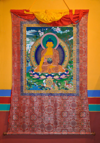 5 Feet Buddha with Celestial Landscape (10 Feet with silk mount)