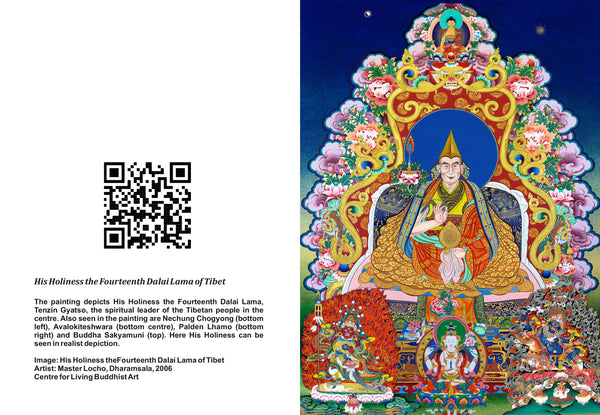 7 x 5 英寸帶保護膜的達賴喇嘛一套 10 張帶信封的記事卡