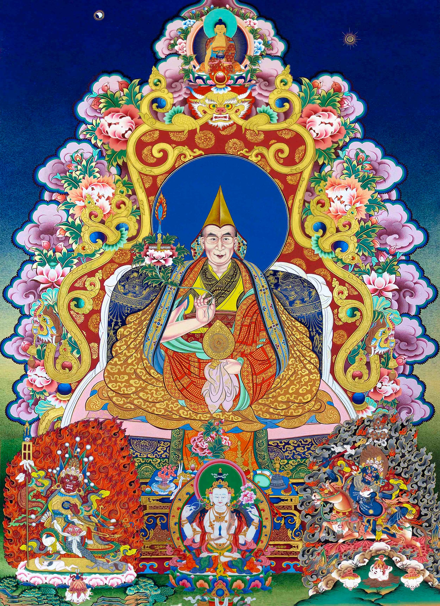 Его Святейшество Далай-лама XIV (в очках)