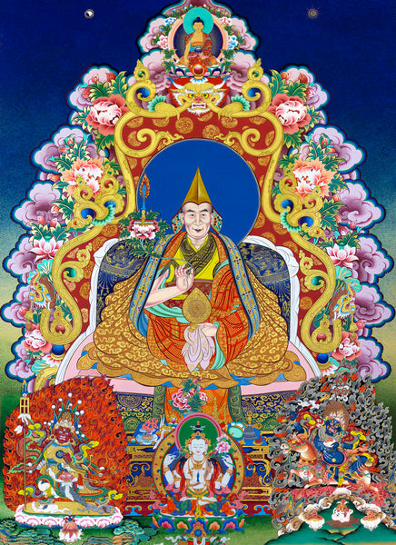Его Святейшество Далай-лама XIV с Нечунгом и Палден Лхамо