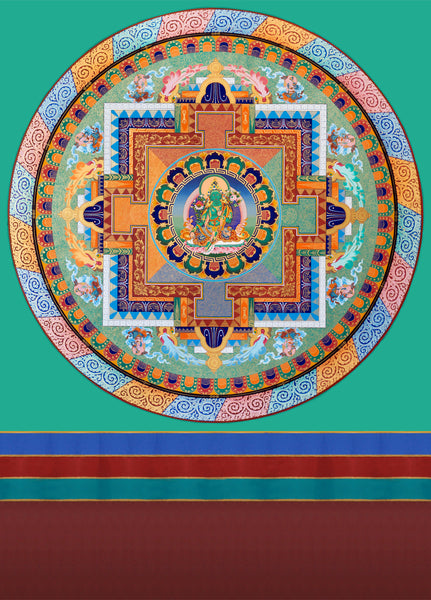 4-5 Feet Green Tara Mandala (8-10 Feet with silk mount)