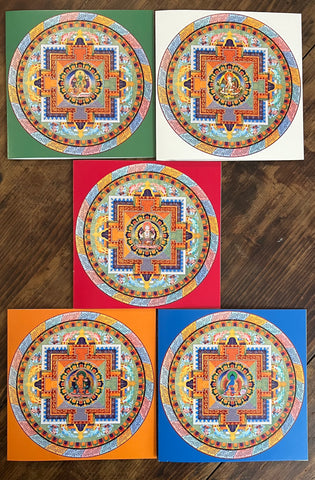 7 x 7 Inches MANDALAS Set of 25 Notecards with Envelopes