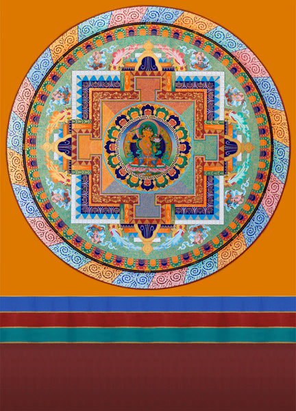 4-5 尺文殊菩薩曼荼羅（8-10 尺帶絲綢坐騎）