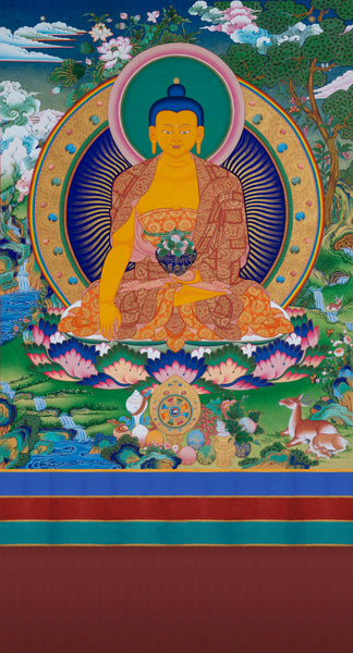 4-5 футовый Будда с небесным пейзажем (8-10 футов с шелковой монтировкой)